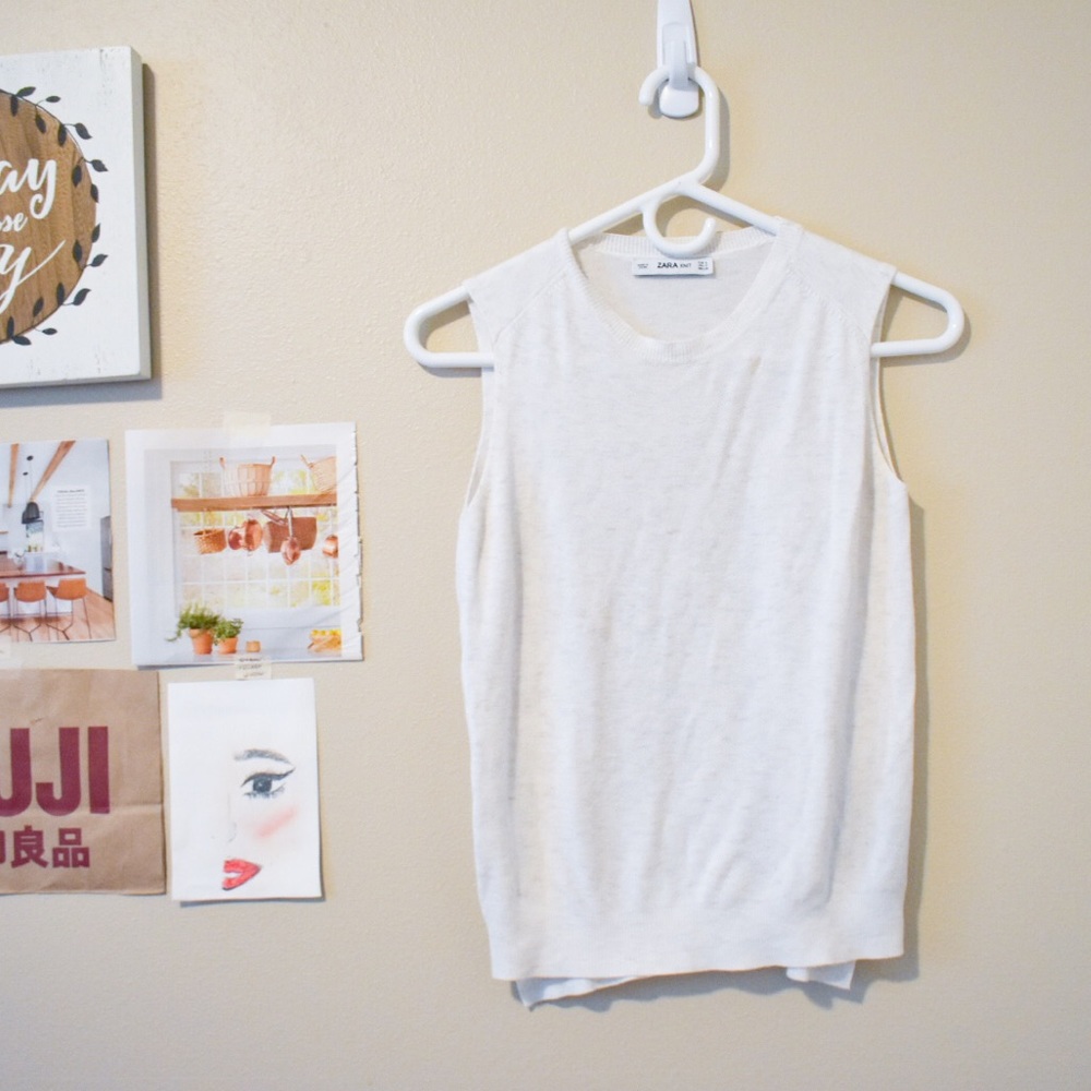 🤎Weekend Sale🤎 Zara White Knit Muscle top